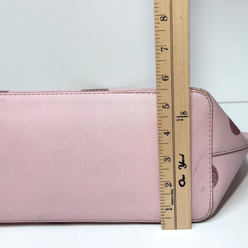 Kate Spade Pink Glitter Polka Dot Tote Bag and Wallet Set Saffiano Leather - Picture 6 of 7